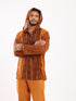Hooded shirt in light printed cotton voile